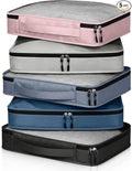 5 Pcs Packing Cubes for Suitcase Large Travel Cubes Carry on Luggage Organizer Bags for Clothes Accessories(M,Morandi)