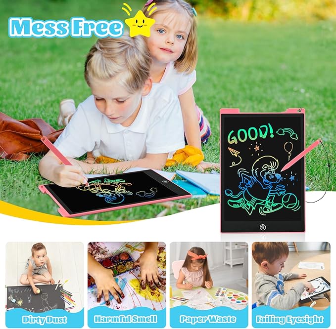 EooCoo Toys for Ages 3-8, 12 Inch LCD Writing Tablet 2 Pack, Todder Kids Easter Gifts, Electronic Drawing Board, Kids Drawing Pad, Birthday Gifts for Boys & Girls, Kids Travel Essential - 12 Inch