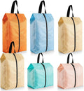 6 Pcs Travel Shoe Bags with Zipper Portable Suitcase Shoe Organizer Packing for Men Women Nylon Multicolor(Mixed,Pastel)