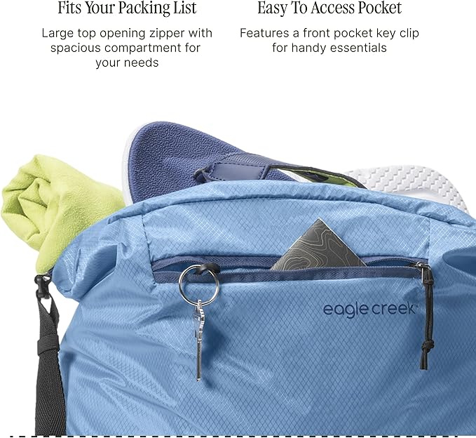 Eagle Creek Packable Tote Bag – Lightweight, Compact, Water-ResistantTote - Recycled Materials,Foldable Design, Easy Storage