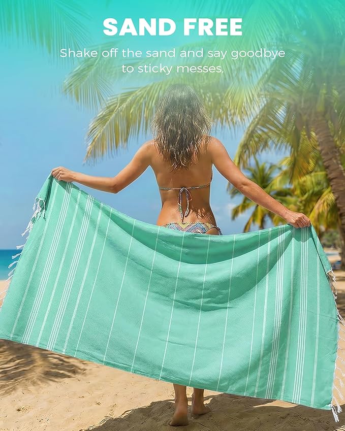Antfuny 6 Packs Turkish Beach Towels Yoga Blanket Gym Workout Towel Mens Birthday Gift Ideas for Father Day Dad Husband Brother Uncle Son Daughter Boyfriend Male Boss Grandpa Him Appreciation Green