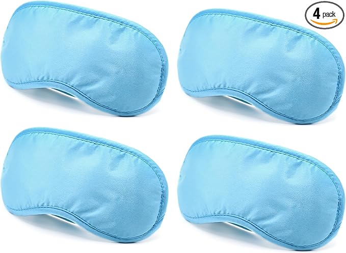 Dream Essentials Snooz Silky Soft Sleep Mask Value Pack 4 Eye Masks - Baby Blue (4 Pack)