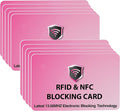 SaiTech IT 10 Pack RFID Blocking Card, Protect Your Entire Wallet, Purse, and Cards from NFC Contactless Theft Wallet for Men & Women - Pink