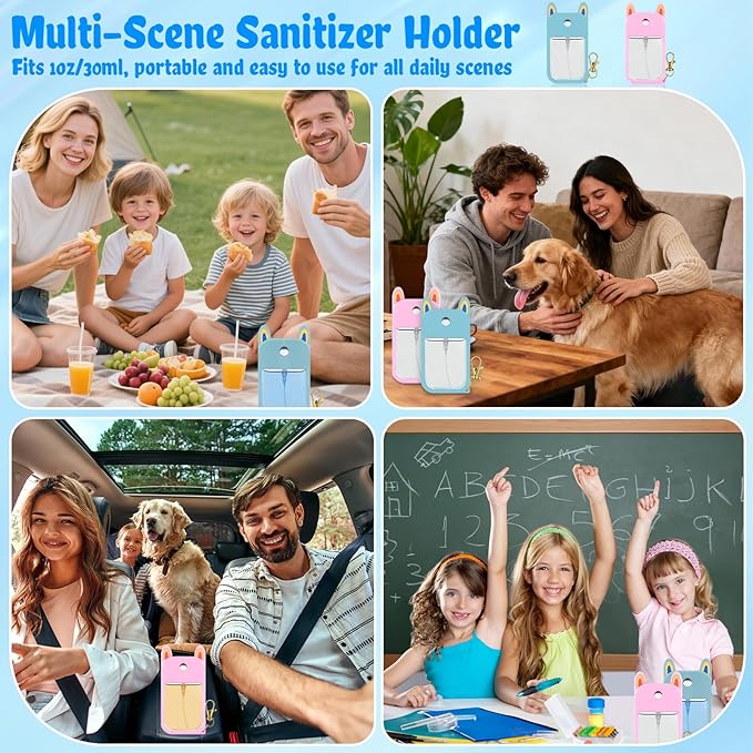 Hand Sanitizer Spray Case Compatible with Touchland 2Pcs Hand Sanitizer Keychain Holder Hand Sanitizer Case with Keychain for Touch Land Mist Travel Cover Travel Size Hand Spray Accessory