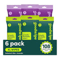 goodwipes Flushable Wipes Travel Size - Extra Large Adult Wet Wipe - On-the-Go Portable Wipes - Sewer & Septic Safe - Hygiene Essentials - Botanical Bliss & Lavender, 108 Count (6 Packs)