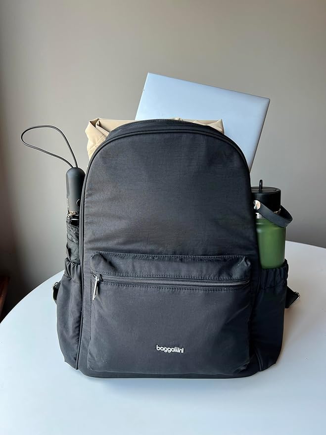 Baggallini Securtex Anti-Theft Laptop Backpack, French Navy