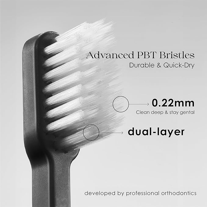 Minibox Folding Travel Toothbrush with Dual-Length Bristles & Case, Compact Mini Design for Business Trips, Camping, and Outdoor Activities, 1 Pack with 1 Extra Replaceable Brush Heads, Pink