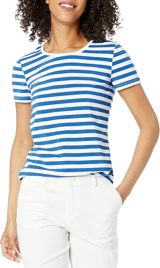 Amazon Essentials Women's Regular-Fit Short-Sleeve T-Shirt (Crewneck and V-Neck Options), Multipacks