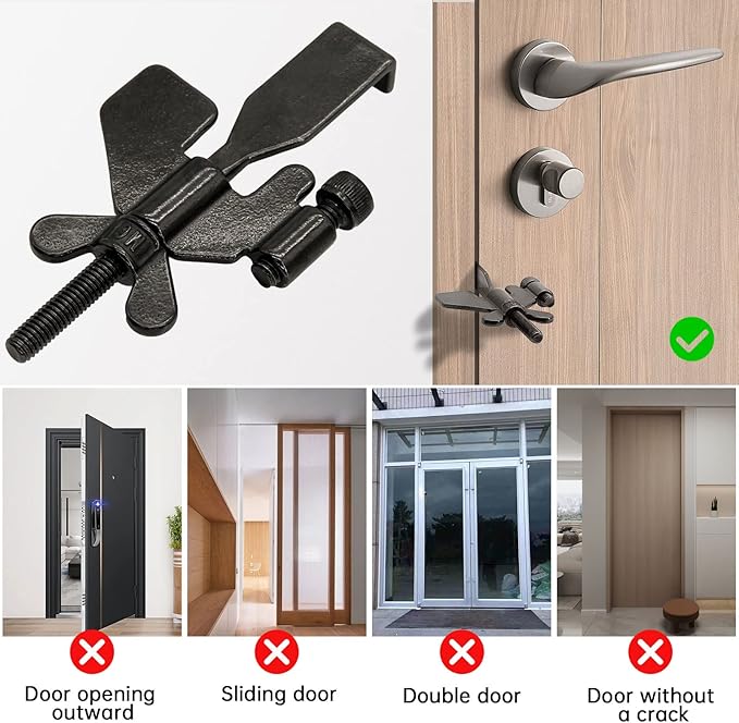 1PCS Portable Door Lock Upgraded,Heavy Duty Adjustable Portable Door Lock for Travel, Portable Security Door Locks Devices for Home,Hotel,Dorm,Additional Security and Safety