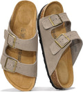 Project Cloud 100% Genuine Leather Flat Sandals For Women 2026 Cork Footbed Womens Sandals with Memory Foam and arch support Vacation Essentials Slides for Women Footwear (Venita)