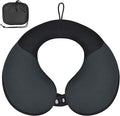 COOLBEBE Kids Travel Neck Pillow for Airplane & Car, Soft Breathable Fabric, Ergonomic Side Support for 3-12 Year Olds, Adjustable Snap Button, Travel Essential for Boys & Girls, Black & Grey
