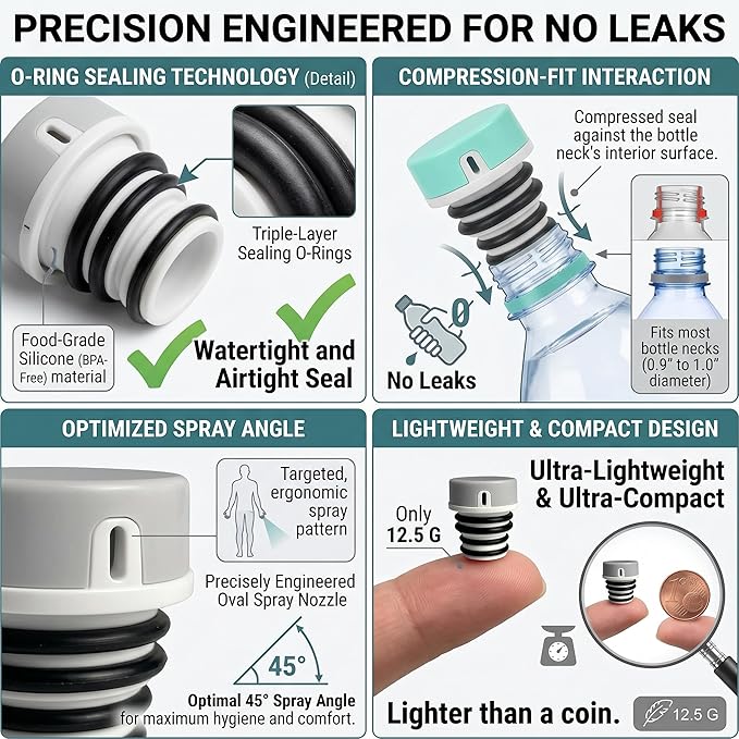 Portable Bidet for Toilet, Travel & Camping – Compatible with Every Bottles, Pocket Bidet Sprayer for Women & Men, Gentle Water Jet for Postpartum or Personal Hygiene (4 pcs 4 Colors)