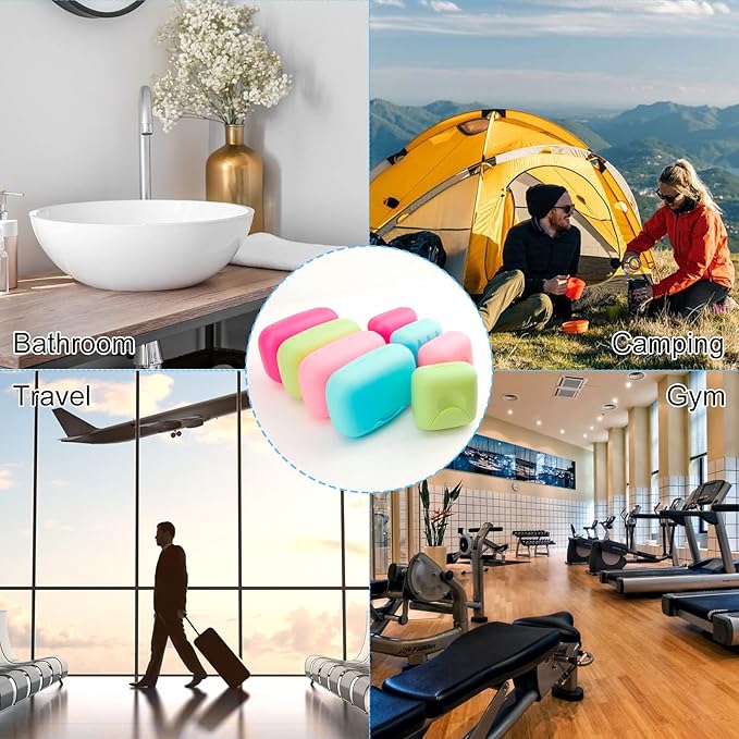 RETON 4 Pcs Travel Soap Container, Portable Soap Holder Dish, Plastic Shampoo Bar Box Case for Bathroom, Shower, Camping, Gym, Outdoor, Hiking, Home (2 Small+2 Large)
