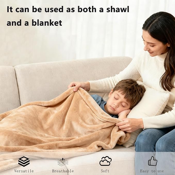 SNZ Wearable Blanket for Womens and Mens, Comfy Flannel Poncho, Snuggie Warm Shawl Wraps for Women, Birthday Gift Ideas