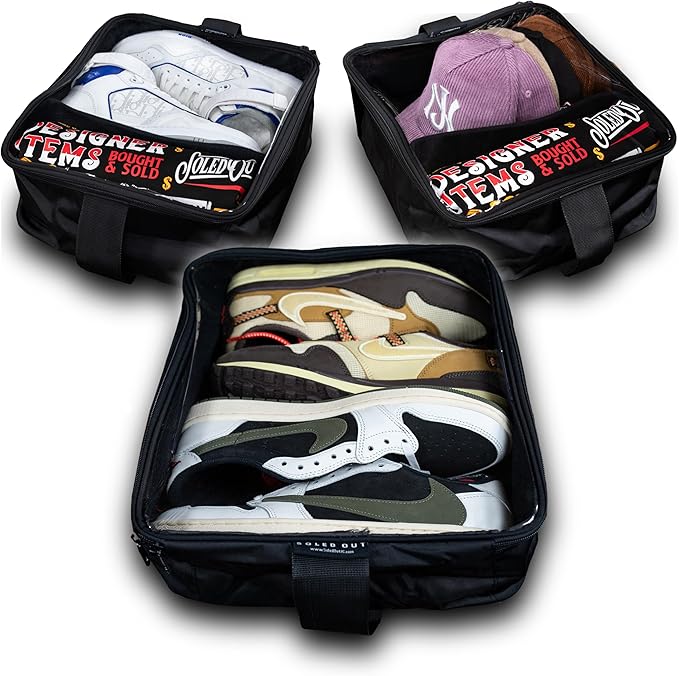 SoleGuardian XXL Sneaker Travel Case – U.S. Brand – Clear Waterproof Lid, Adjustable Dividers – Soft Bag Organizer for up to 4 Pairs of Casual, Athletic, Golf & Sports Shoes, Gift for Men & Women (3)