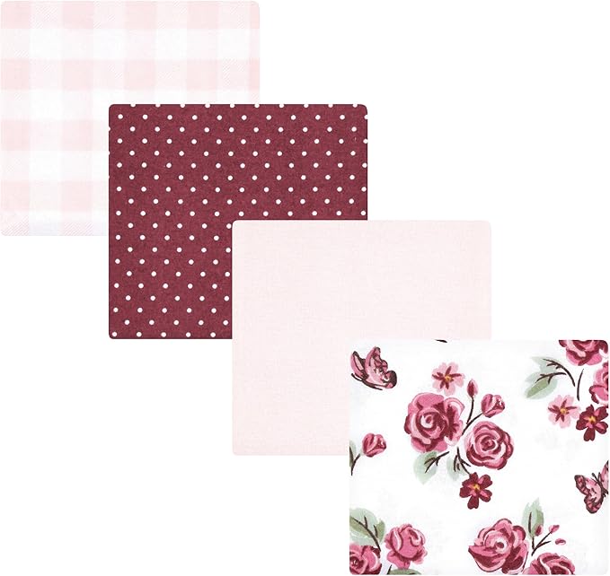 Hudson Baby Unisex Baby Cotton Flannel Receiving Blankets, Sweet Roses, One Size