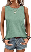 WIHOLL Tank Tops for Women Summer Outfits 2026 Crewneck Spring Casual Sleeveless Shirts Blouses Clothing