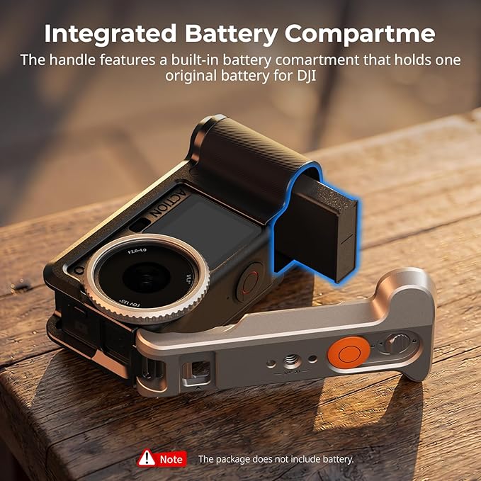 SMALLRIG Street Grip Kit for DJI Osmo Action 6, All-in-one Cage Kit with Cold Shoe, Shoulder Strap, Lens Protection Ring, Protective Frame with 1/4"-20 Locating Holes, for Street Photography-5891