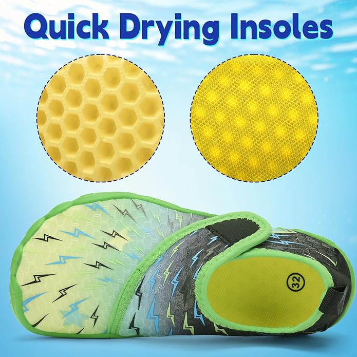 Kids Water Shoes Boys Girls - Wide Toe Box Quick Dry Barefoot Shoes Breathable Non Slip Aqua Athletic Sneakers for Swim Beach Pool Kayak Hiking Sand Walking Travel Essentials (Little Kid/Big Kid)