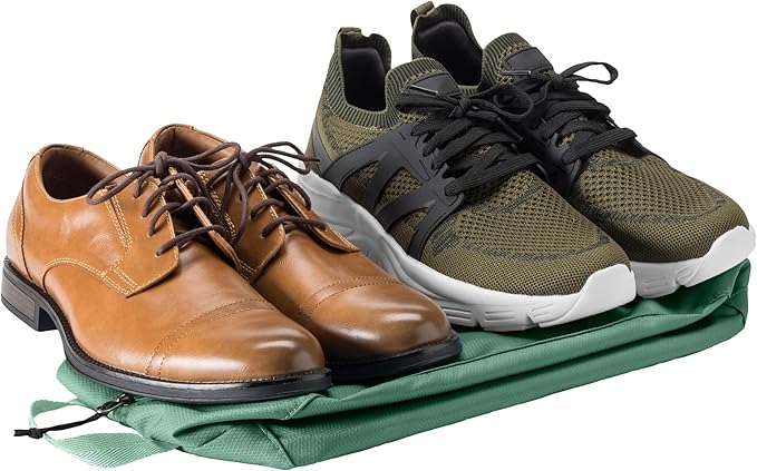 Eagle Creek Pack-It Reveal Multi Shoe Cube - Dual-Compartment Shoe Cube for Optimizing Luggage Space - Travel-Friendly - Easy-Grab Zipper & Quick Grab Handle - Lightweight & Portable - Willow Green