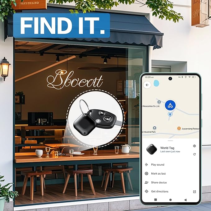 Tracker Tag for Android, Luggage Tracker with Case, Works via Google Find Hub App, Bluetooth Tracker Item Finder for Key, Backpack, Travel and Commute (2 Black 2 White, 4 Pack) (4 White)