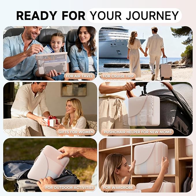 11 Set / 9 Set Packing Cubes for Travel,Gifts for Women Mom Kids,TSA Approved Bags for Makeup, Cosmetic, Toiletry, Organizers for Suitcase Carry On, Cruise Essentials Airplane Accessories, Beige