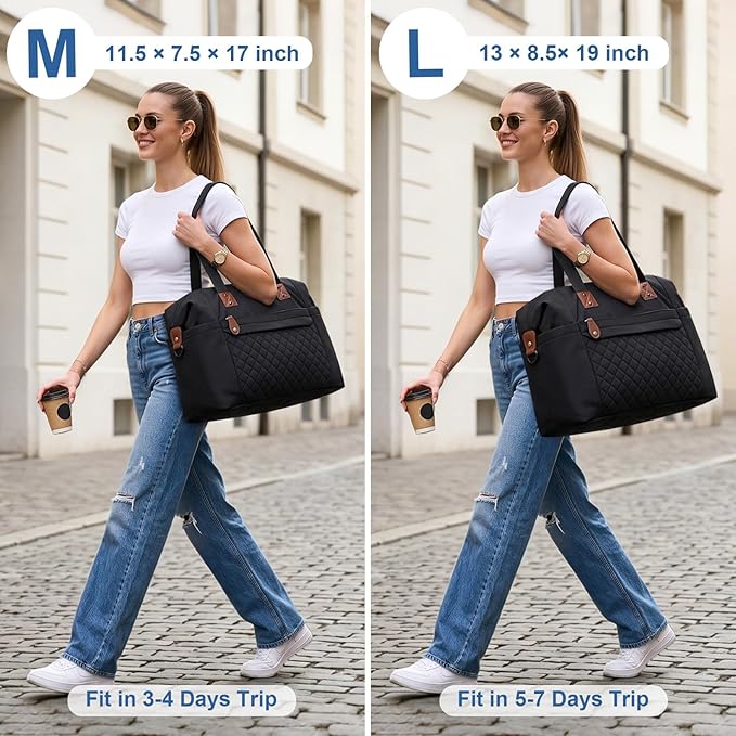 Pritent Travel Duffle Bag, Waterproof Weekender Overnight Hospital Bags for Women Men with Toiletry Bag Lightweight Carry on Personal Item Duffle Gym Bag for Travel, Airplanes, Sports