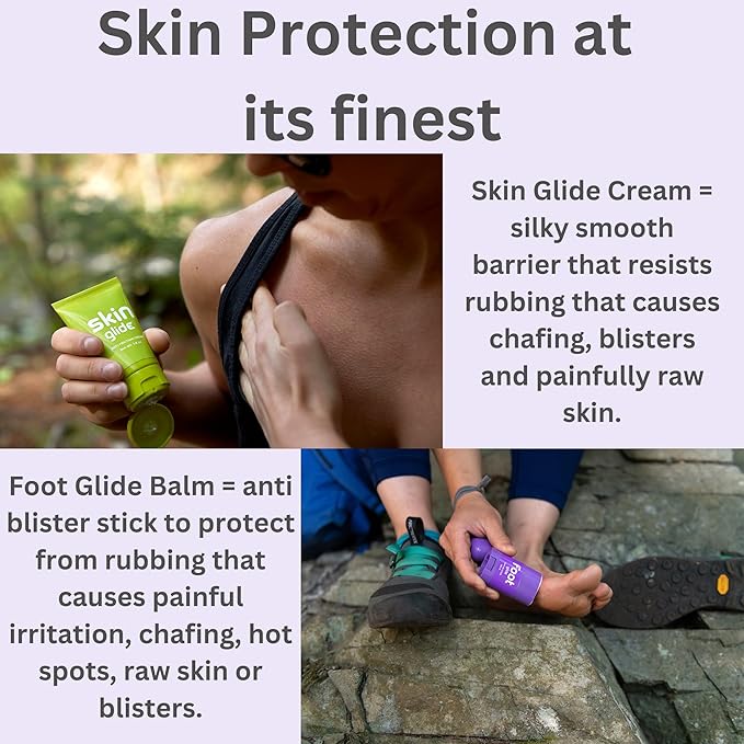 Body Glide Skin Glide & Foot Glide Gift Set | Blister Protection and Anti Chafing Cream | Complete Skin Protection for Sports, Play & Everyday | 1.6oz Skin Glide & 0.8oz Foot Glide