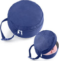 1 Pcs Travel Neck Pillow Bag Compact Travel Neck Carrying Case Bag for Airplane Train Journey Quick Release Clasp Attaches to Luggage Purse Backpack, Pillow Not Included(Blue)