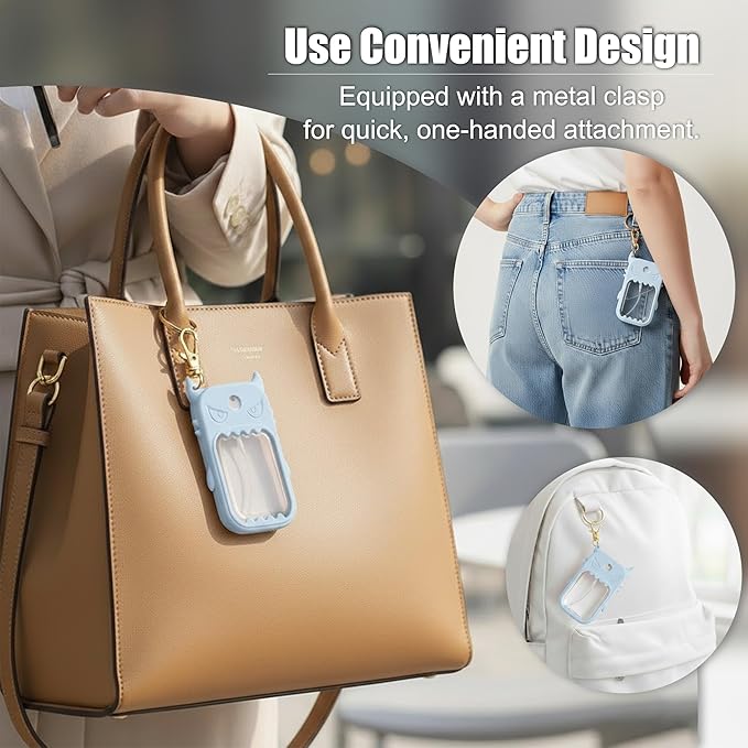 Silicone Case for Touchland Hand Sanitizer Spray, Blue Hand Sanitizer Case Holder with Keychain, Protective Cover Accessories, Compatible with Touchland Power Mist Sprays(1 FL. OZ. Travel Size)