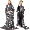 PAVILIA Blanket with Sleeves for Adult Women Men, Soft Warm Wearable Blanket Fleece Wrap Throw, Robe Blanket Gift