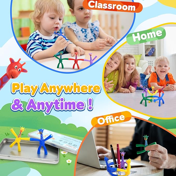 Magnetic Travel Toys for Toddlers Kids, Fidget Toys Airplane Car Travel Activities Essential, Road Trip Sensory Toys, Fridge Magnets Toys for 3 4 5 6 7 8 Year Old - Giraffe Style