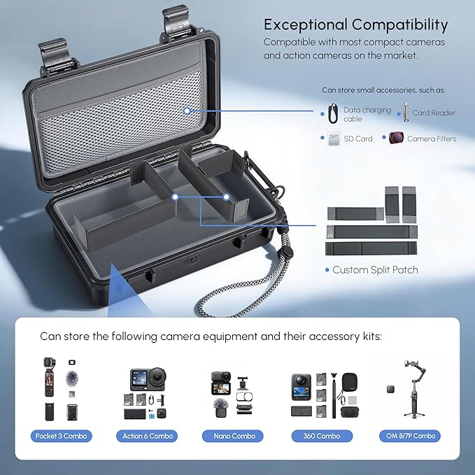 STARTRC PHOTO DIY Hard Case for DJI Osmo Pocket 4/3 Accessories, Portable Waterproof Camera Case, Travel Storage Bag Compatible with Osmo Action 5 Pro/6/OM 8/7P