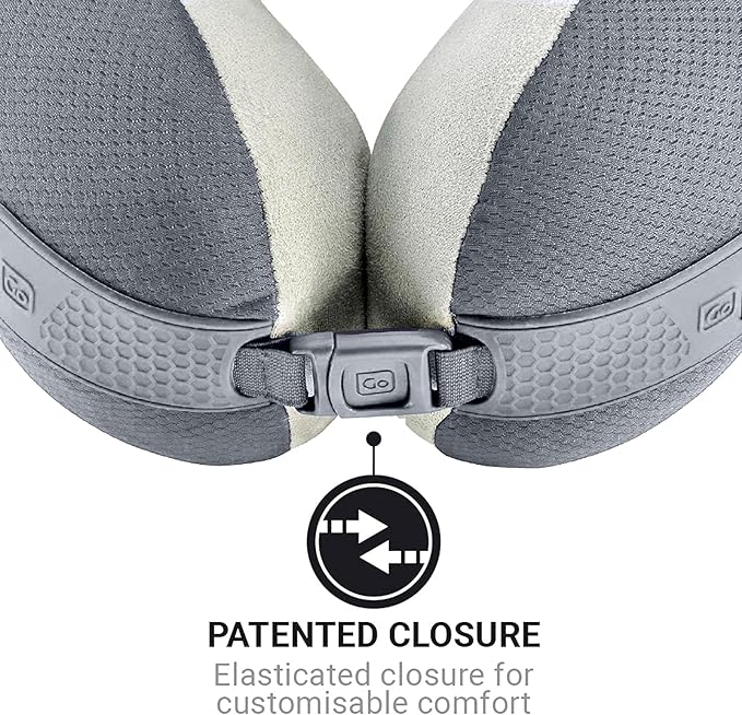 American Dreamer, Deluxe Travel Pillow, Comfortable Memory Foam Neck Pillow for Uninterrupted Sleep, Ideal for Airplane, Bus, Car, and Train, Travel Essentials, Made in USA, Gray