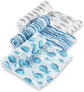 LollyBanks Swaddle Blanket | 100% Muslin Cotton | Newborn and Baby Nursery Essentials for Boys, Registry | Ocean Shark and Whale 3 Pack