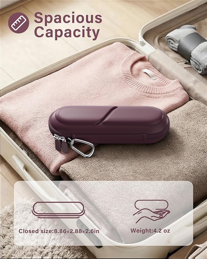 ProCase Toothbrush Travel Case for Oral-B/Oral-B Pro 1000 1500 5000 7000 7500 6000 9600/ Phlips Sonicare 4100 5100 1100 6100 5300 Oral-B iO Electric Toothbrush Portable Hard Container -Plum