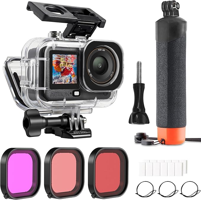 FitStill 60M/196FT Diving Kit for DJI osmo Action 6, Waterproof Housing + Buoyancy Handle + Diving Filter for Underwater Shooting DJI Action 6 Protective Accessories