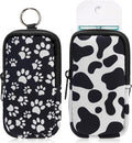 KJQJLY 2 Pack Hand Sanitizer Holder Pouch, Zippered Portable Sanitizer Case with Cute Pattern, Keychain D-Ring for Purse, Backpack & Travel