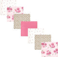 Hudson Baby Unisex Baby Cotton Flannel Receiving Blankets Bundle, Blush Rose, One Size