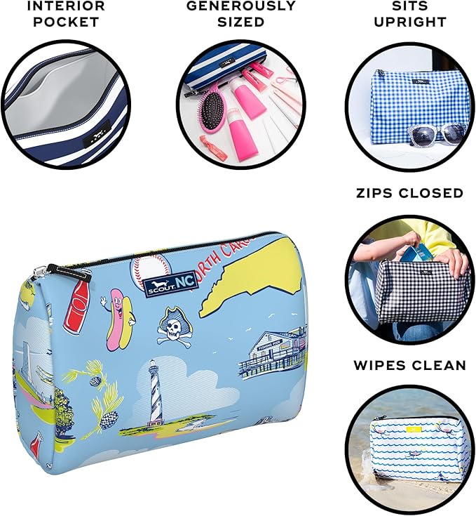 SCOUT Packin' Heat - Large, Water-Resistant, Zip Close Makeup Bag for Women- Toiletry Travel Bag - Cosmetic Bag