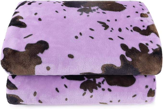 Purple Throw Blanket for Girls, Soft Fuzzy Small Fleece Blanket, Warm Cute Cozy Bedding for Crib Stroller Decor 40"x 50"