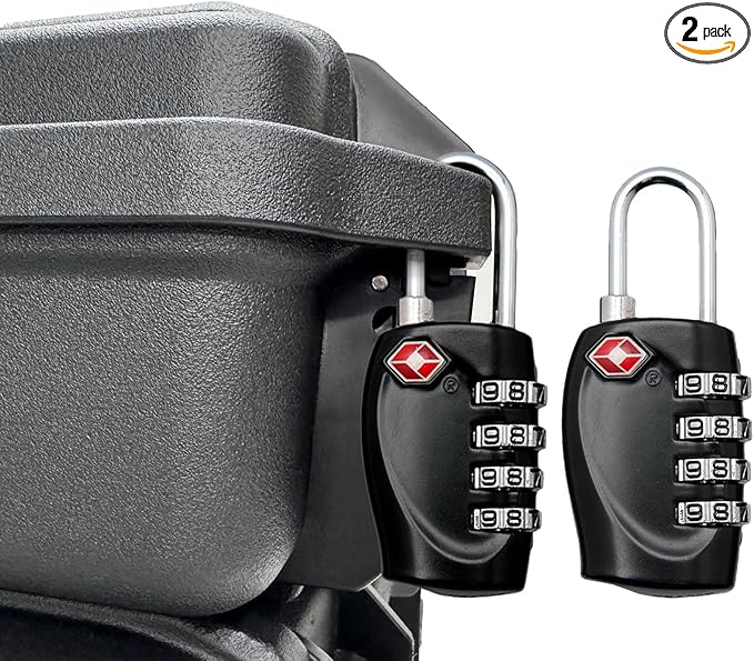 2 Pack TSA Approved Gun Case Locks - 4 Digit Travel Locks, Small Combo Padlocks for Pistol & Revolver Hard Cases