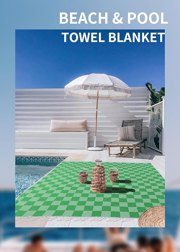 Antfuny Giant Beach Towel Blanket Autumn Outing Stuff for Women & Men Road Trip Camping Gear Ship Cruise Gear Must Haves Extra Large XXL Teal Plain Pattern Airplane Accessories Travel Gadgets