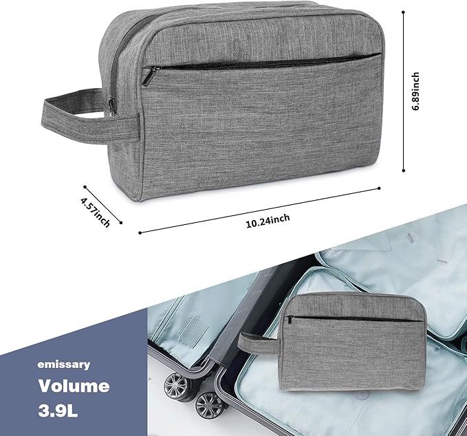 Travel Toiletry Bag - Durable Waterproof Material with Multi-Compartment Organization, Compact Size, Lightweight Portable Hanging Dopp Kit for Toiletries & Travel Accessories(gray)