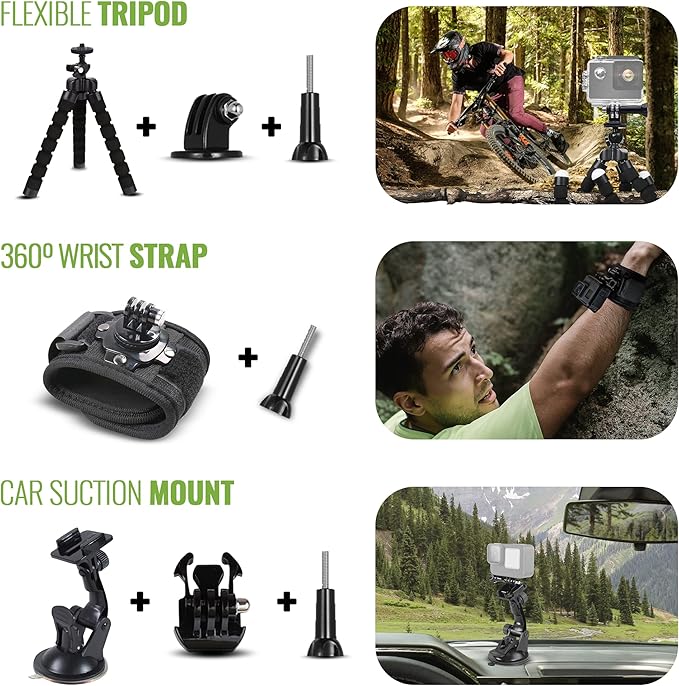 DigiNerds 50-in-1 Action Camera Accessories Kit - Compatible with GoPro Hero 13 to 7, Max, Fusion, Insta360, DJI Osmo, AKASO & More