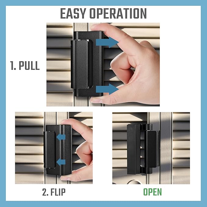 GreaTalent 2Pack Home Security Door Reinforcement Lock Childproof, Add High Security to Home Prevent Unauthorized Entry, Aluminum Construction Finish Black