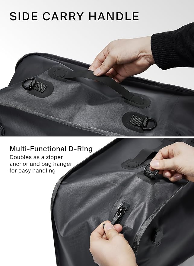 Black Voyage Reusable Vacuum Compression Travel Bag for Carry-On Suitcase and Backpack, Recycled IP67 Waterproof Space Saver Vacpack (1-Pack, 41L - Pump Included)
