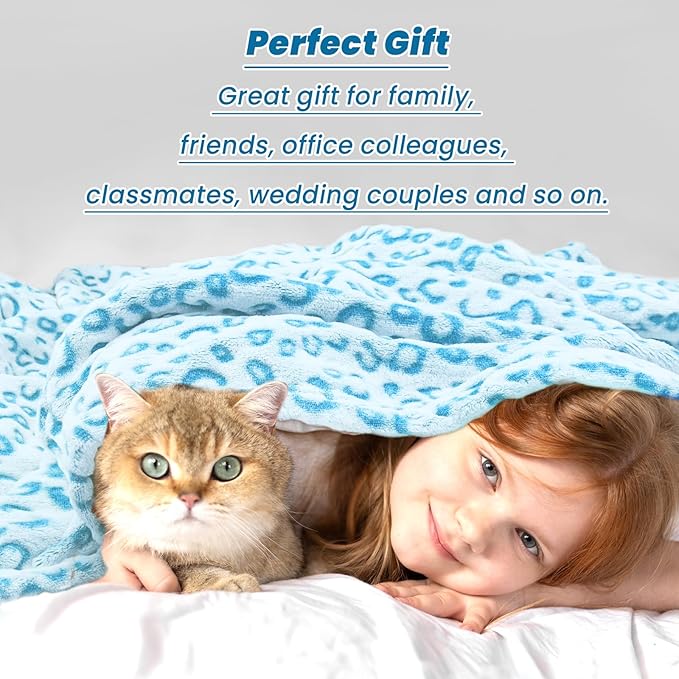 Soft Fleece Blanket Queen Size Fuzzy Sky Blue Queen Blankets for Bed Lightweight Extra Large Cozy Cyan Throw Blanket 90"x90"