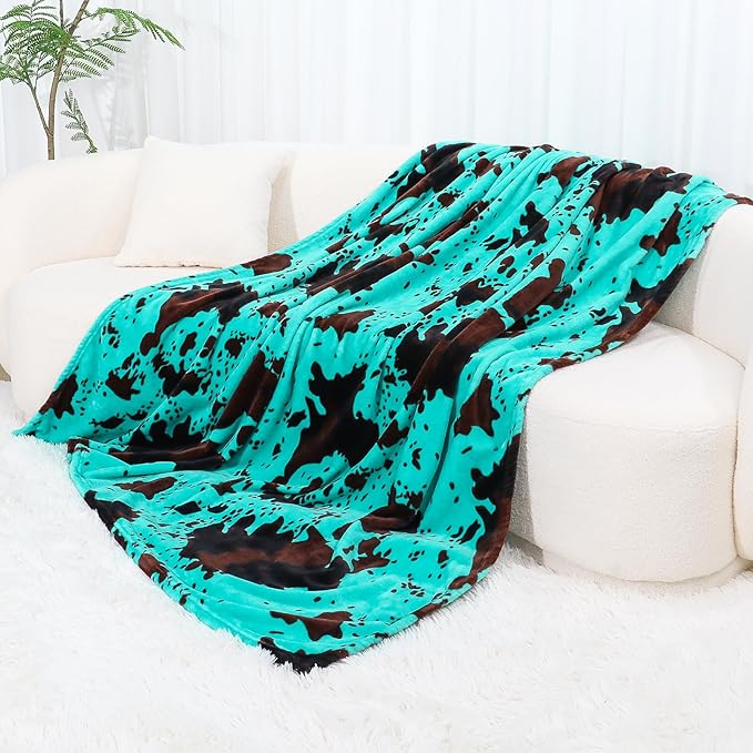 Teal Throw Blanket, Soft Warm Small Turquoise Blue Blankets for Girls Boys, Fuzzy Plush Home Room Decor, Teal Gifts for Girls Boys 40"x50"