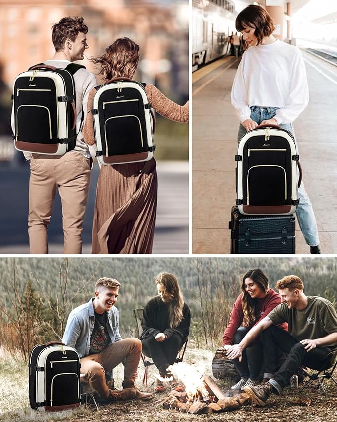 LOVEVOOK Travel Backpack For Women, 40L Carry On Backpack Flight Approved, TSA Personal Item Backpack Travel Bag Fit 17 Inch Laptop, Business Weekender Overnight Waterproof Daypack with 2 Cubes